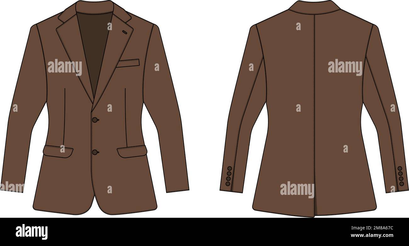 Suit  jacket vector template illustration | brown Stock Vector