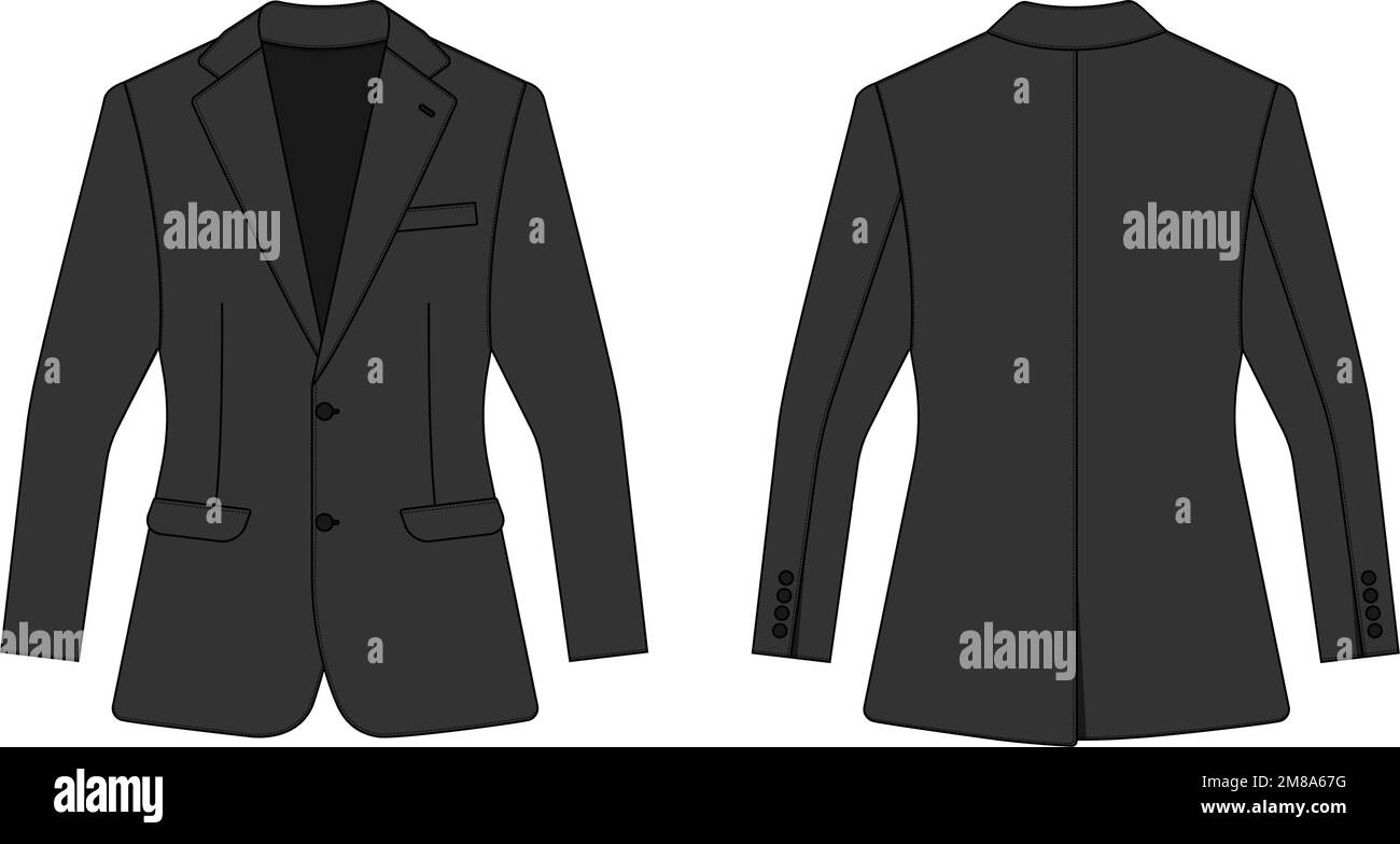 Suit  jacket vector template illustration | black Stock Vector