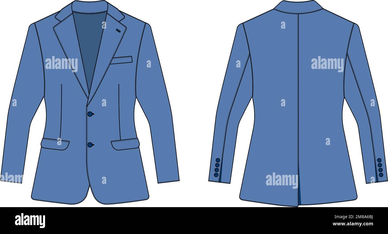 Suit jacket vector template illustration blue Stock Vector Image