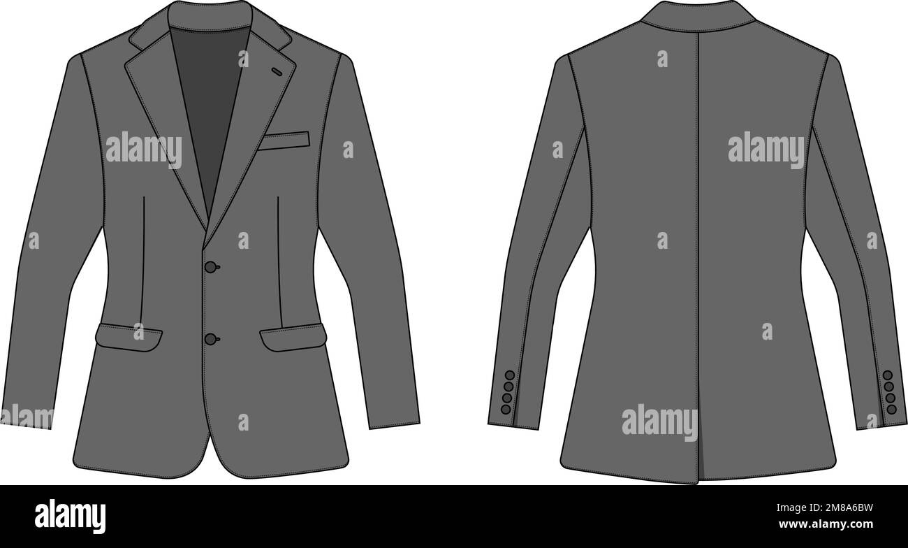 Suit  jacket vector template illustration | gray Stock Vector
