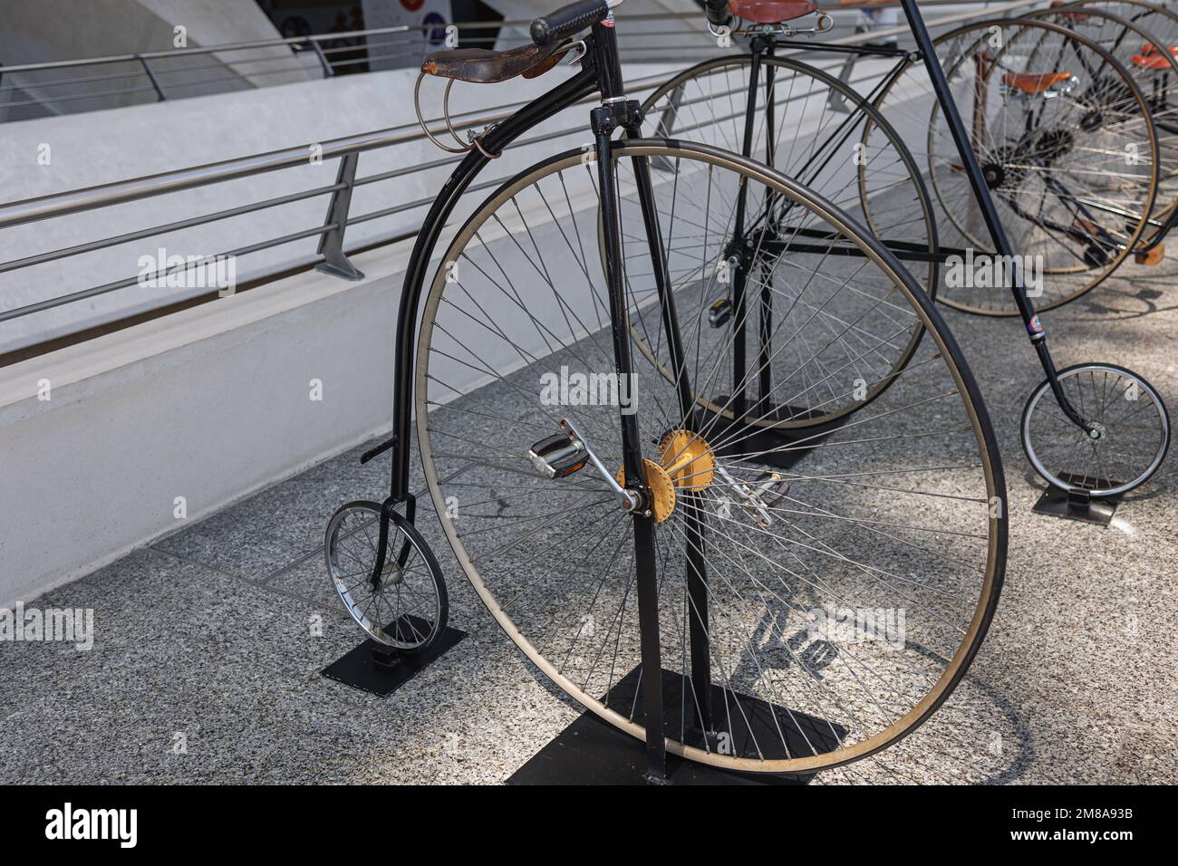 penny-farthing-bicycle-exhibiting-inside-museum-stock-photo-alamy