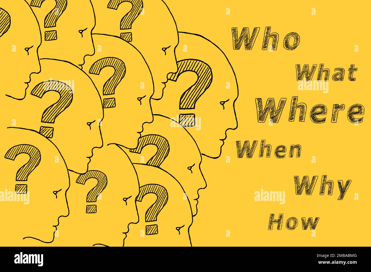 What, Where, Who, Why, When, How Stock Photo - Alamy