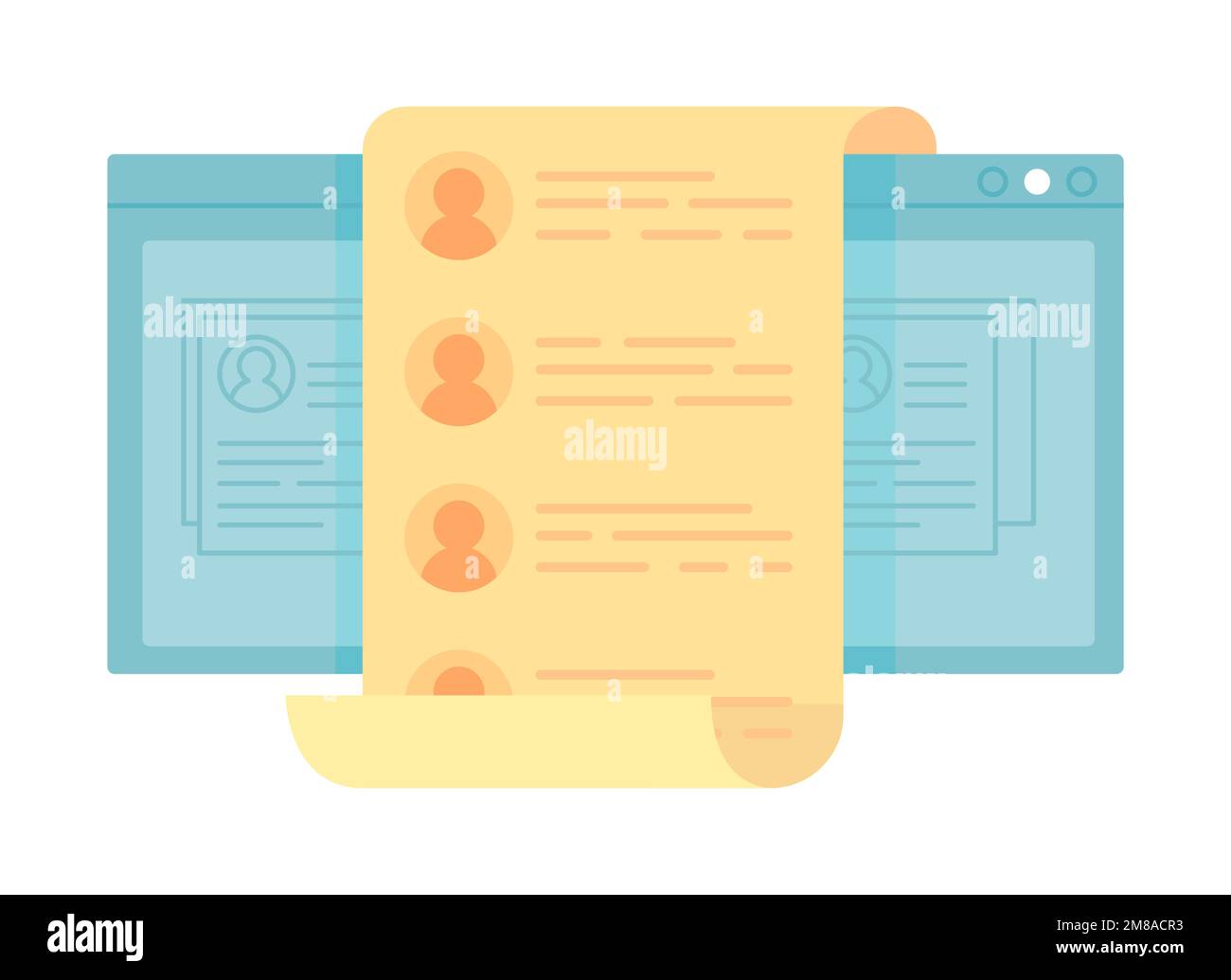 Online job board semi flat color vector element Stock Vector