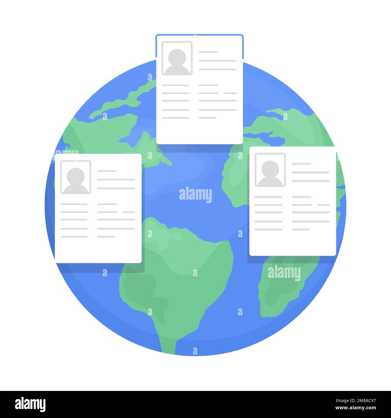 Global outsourcing semi flat color vector element Stock Vector