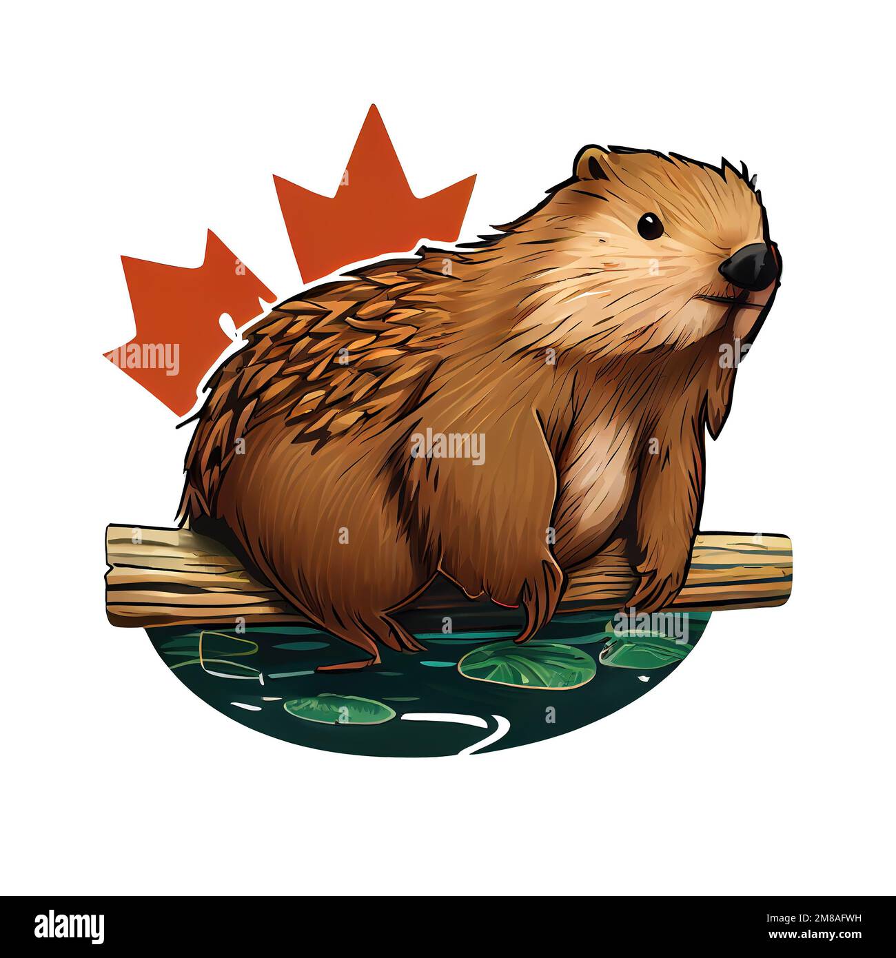 Beaver dam illustration Cut Out Stock Images & Pictures - Alamy