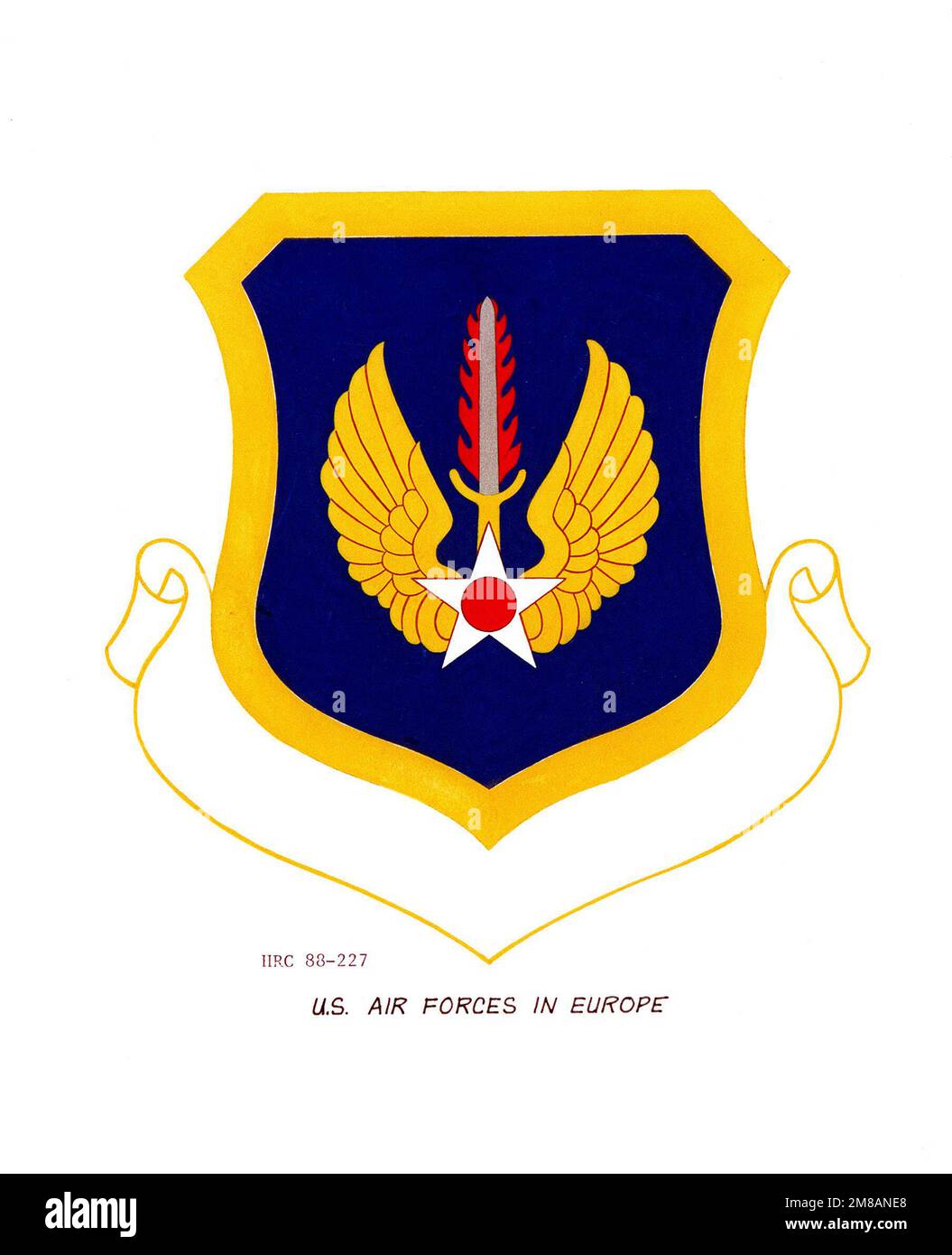 Approved insignia for: U.S. Air Forces in Europe. Country: Unknown Stock Photo