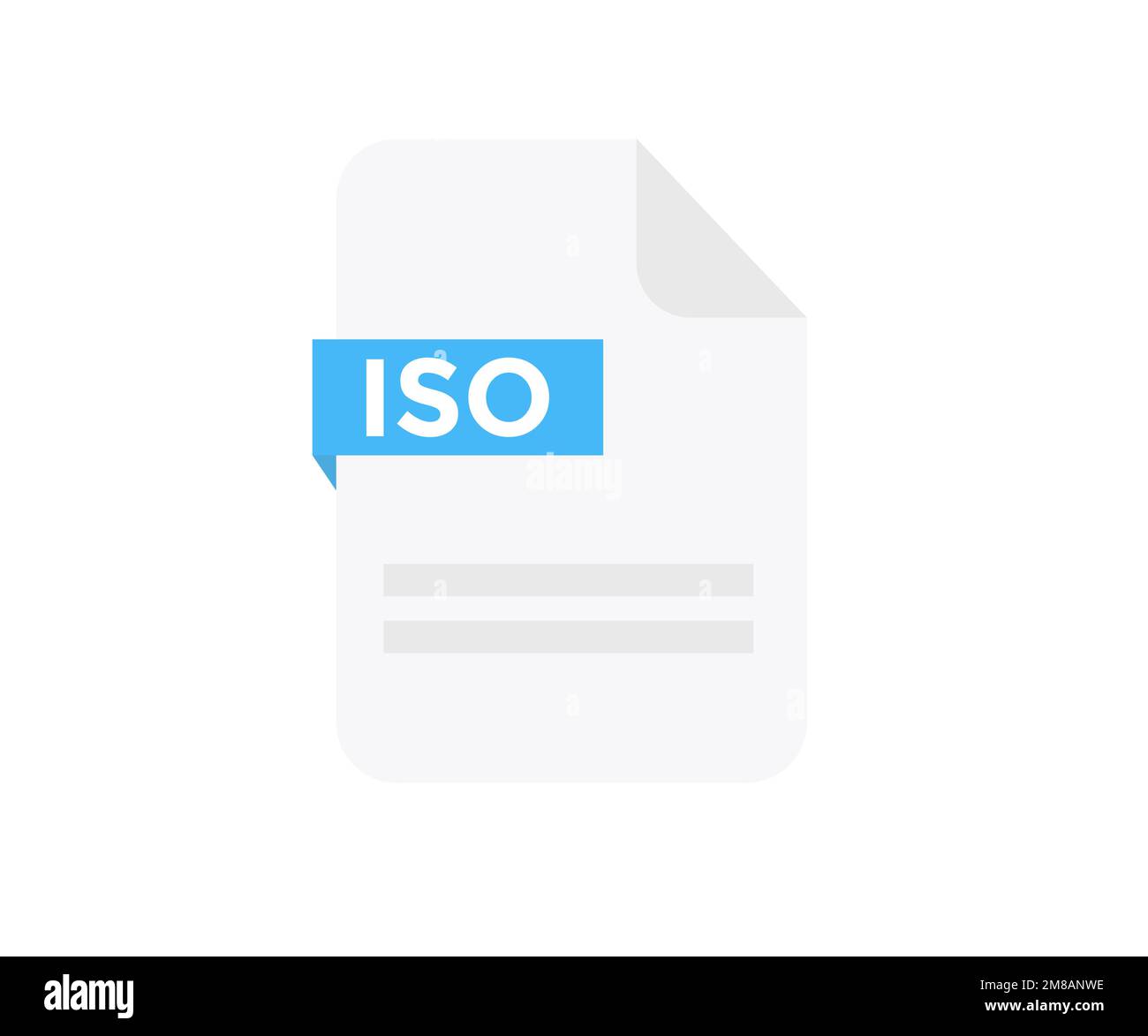 File format ISO logo design. Document file icon. Element for applications, web sites & data services. Format and extension of documents vector design. Stock Vector