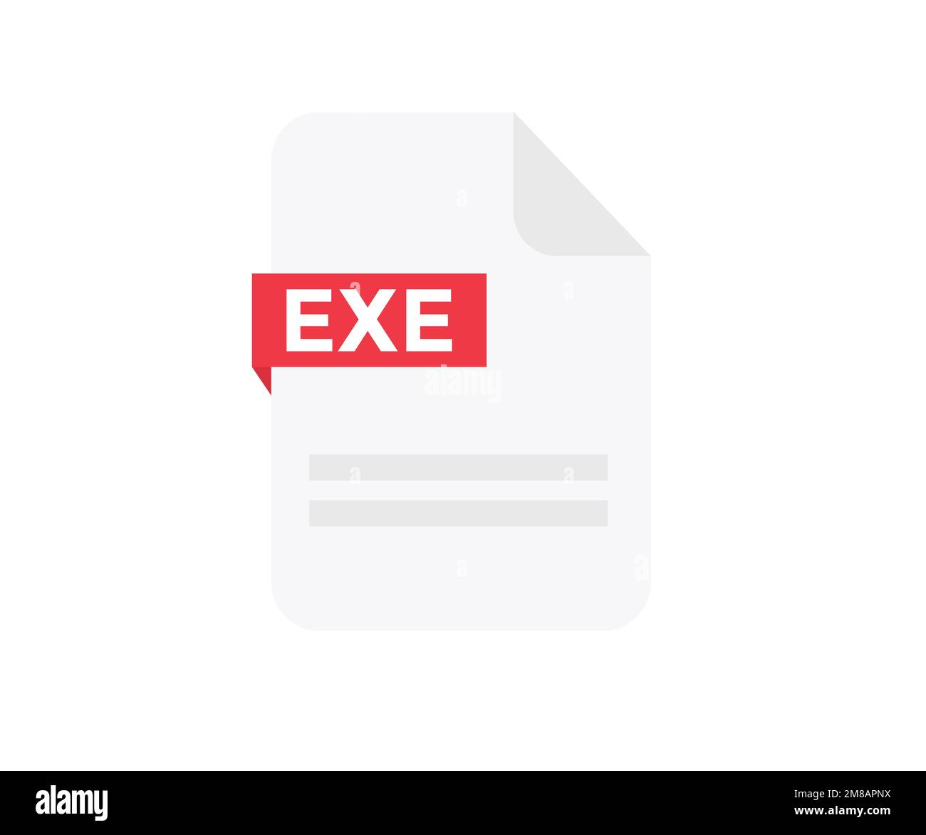 File format EXE logo design. Document file icon. Element for applications, web sites & data services. Format and extension of documents vector design. Stock Vector