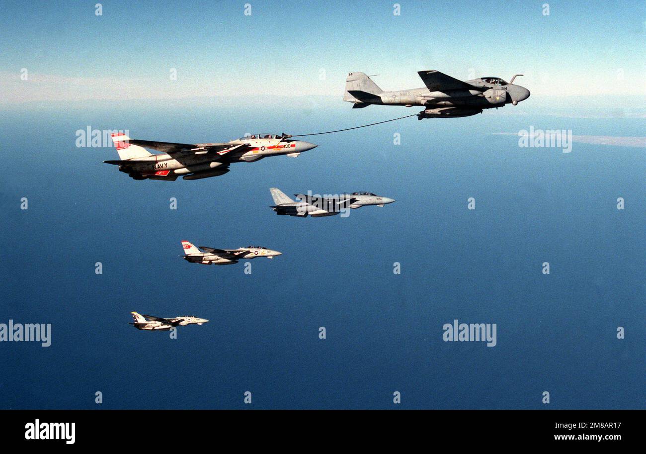 Vf 1 Roster A Fighter Squadron 1 (VF-1) F-14A Tomcat aircraft receives fuel from an ...