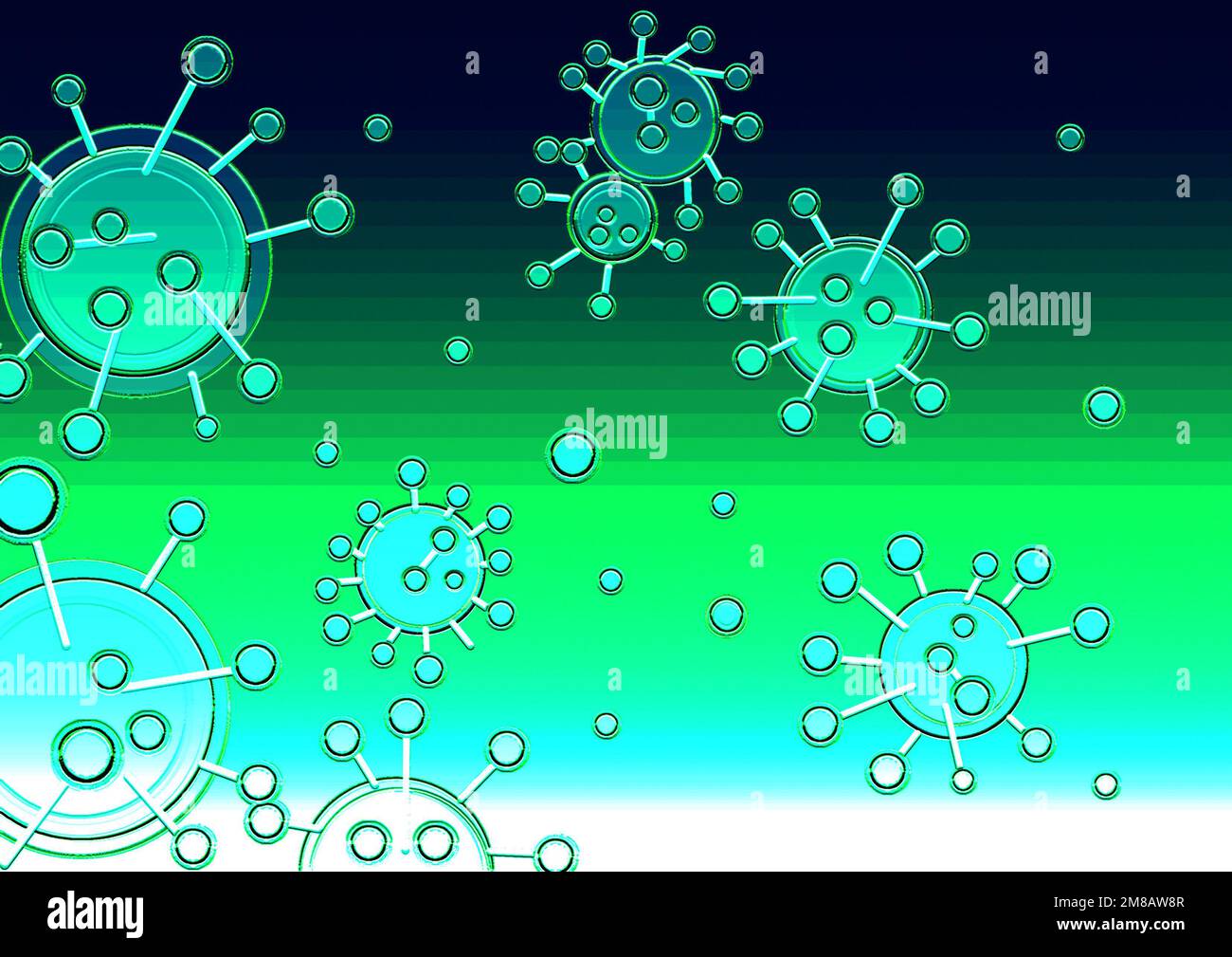 Virus, Viren, Symbole, Grafik, Corona Stock Photo