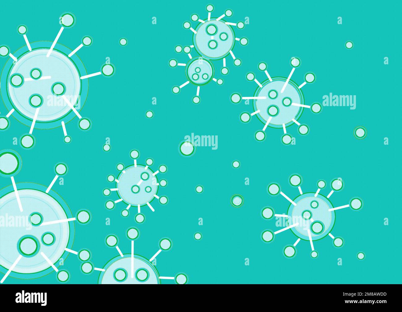 Virus, Viren, Symbole, Grafik, Corona Stock Photo