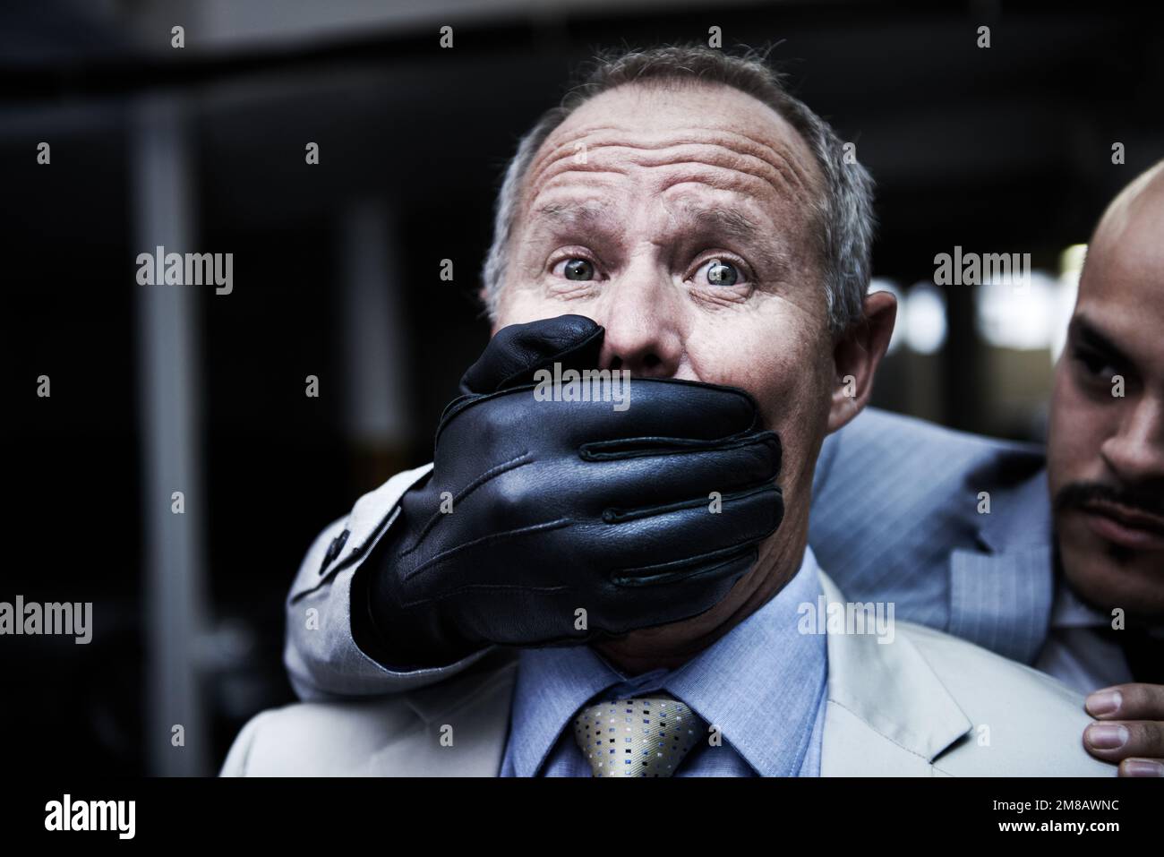 Caught unawares. Portrait of a shocked businessman caught unawares by