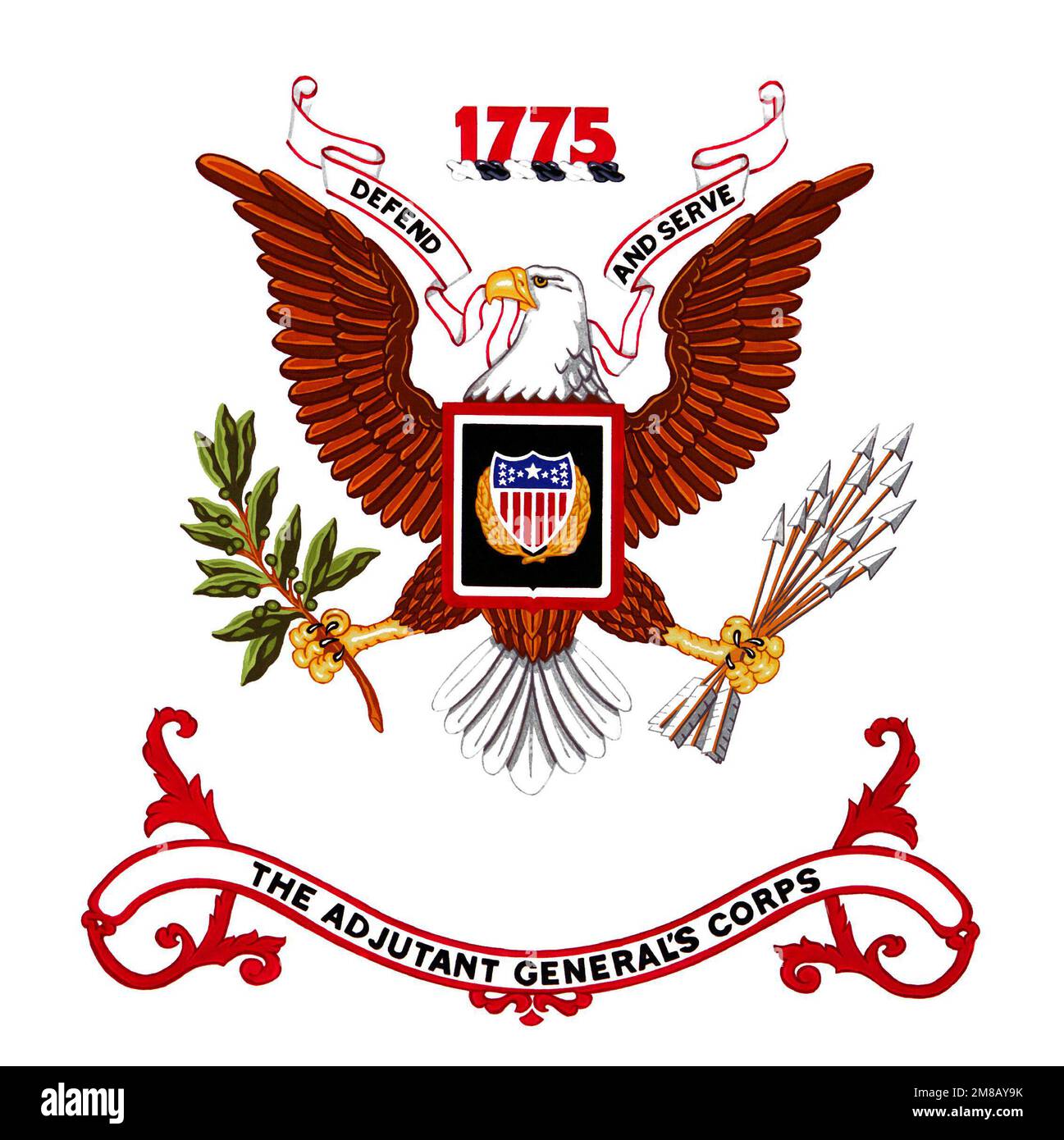 Coat of Arms: The Adjutant General's CorpsExact Date Shot Unknown. Country: Unknown Stock Photo