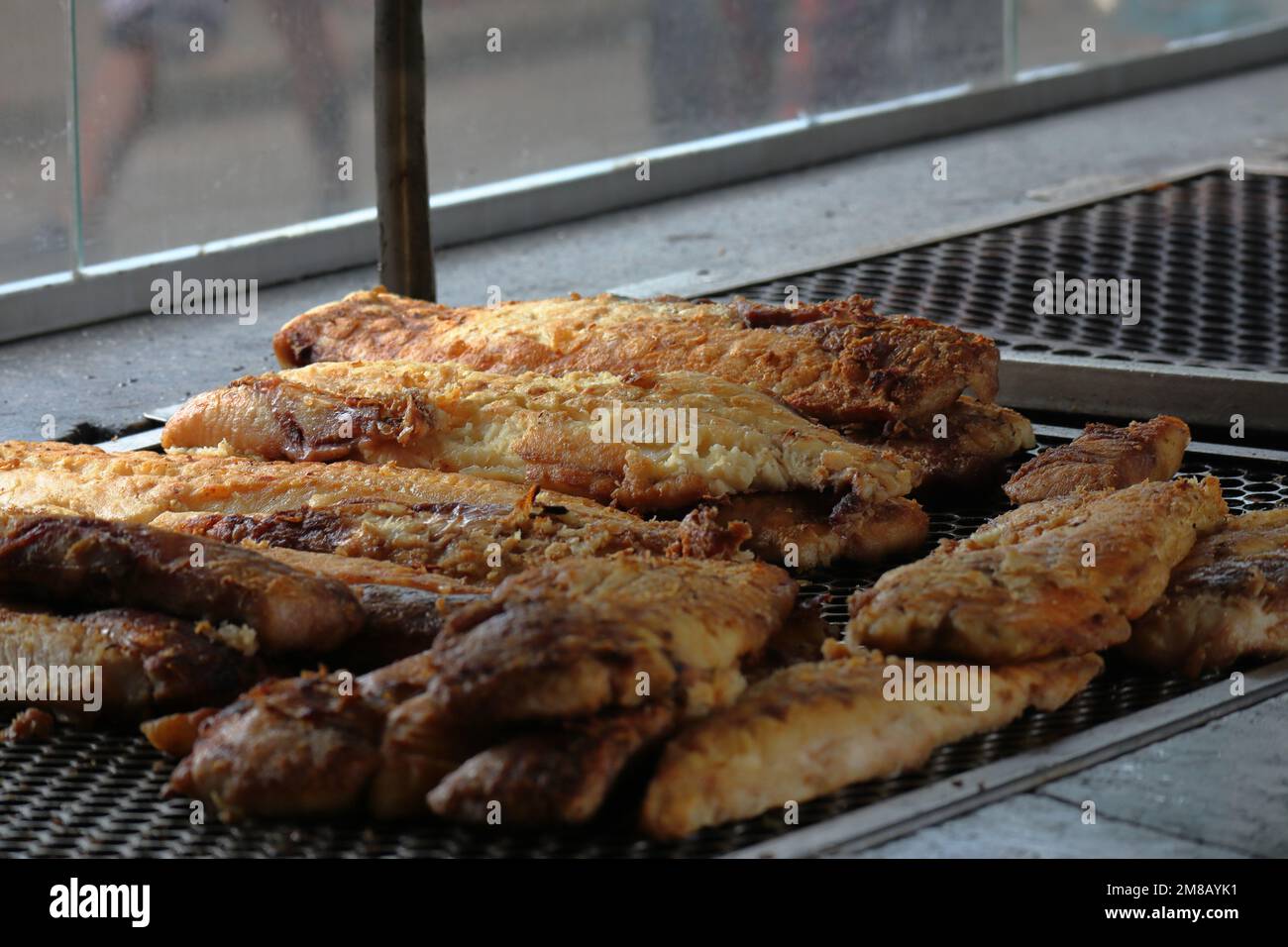 Grilled fish, typical and traditional Brazilian cuisine at Piracicaba, Sao Paulo. Stock Photo