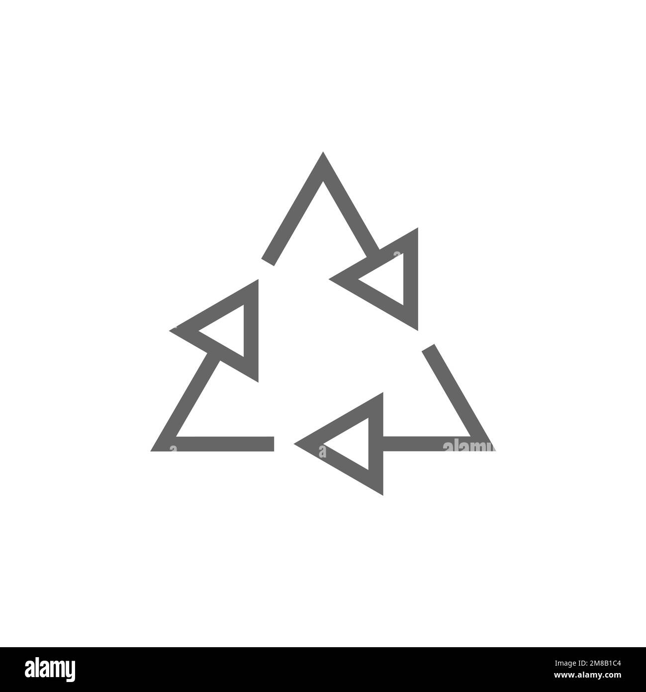 Triangular loop arrow icon in flat style, vector illustration. Stock Vector