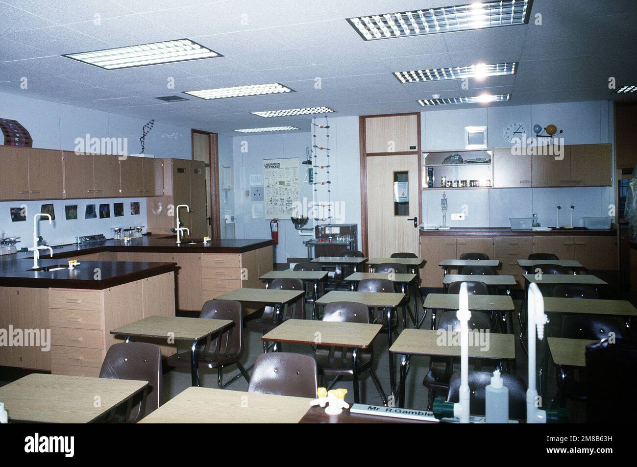 A view of the high school biology laboratory in the recently completed