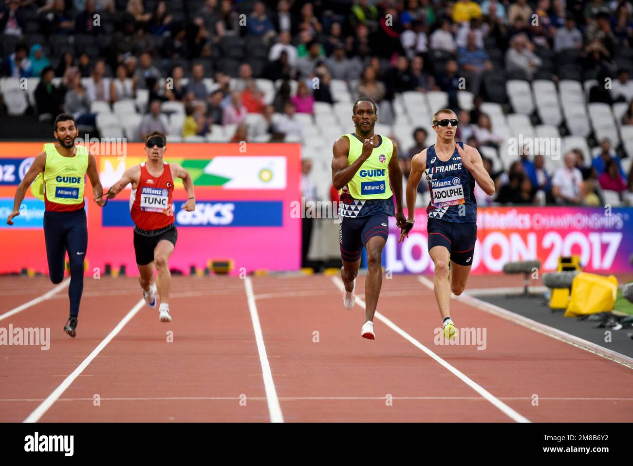 Timothee Adolphe competing in the T11 200m in the 2017 World Para ...