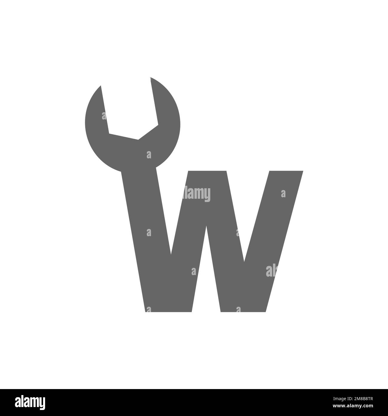W and wrench combination creative icon, graphic resource template ...
