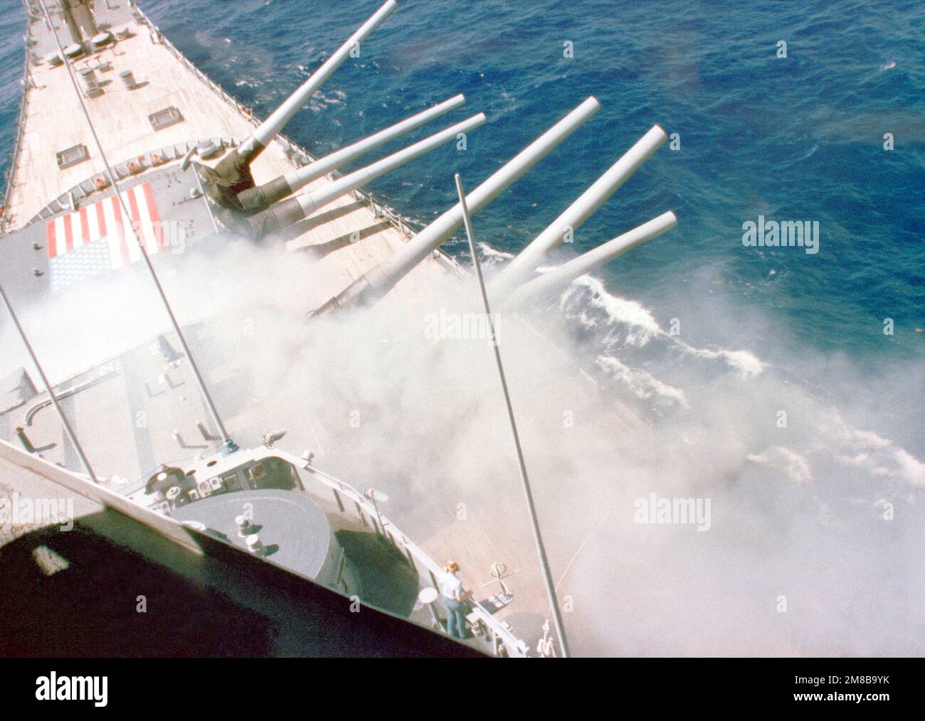 A photo taken from the bridge captures the explosion of the No. 2 16