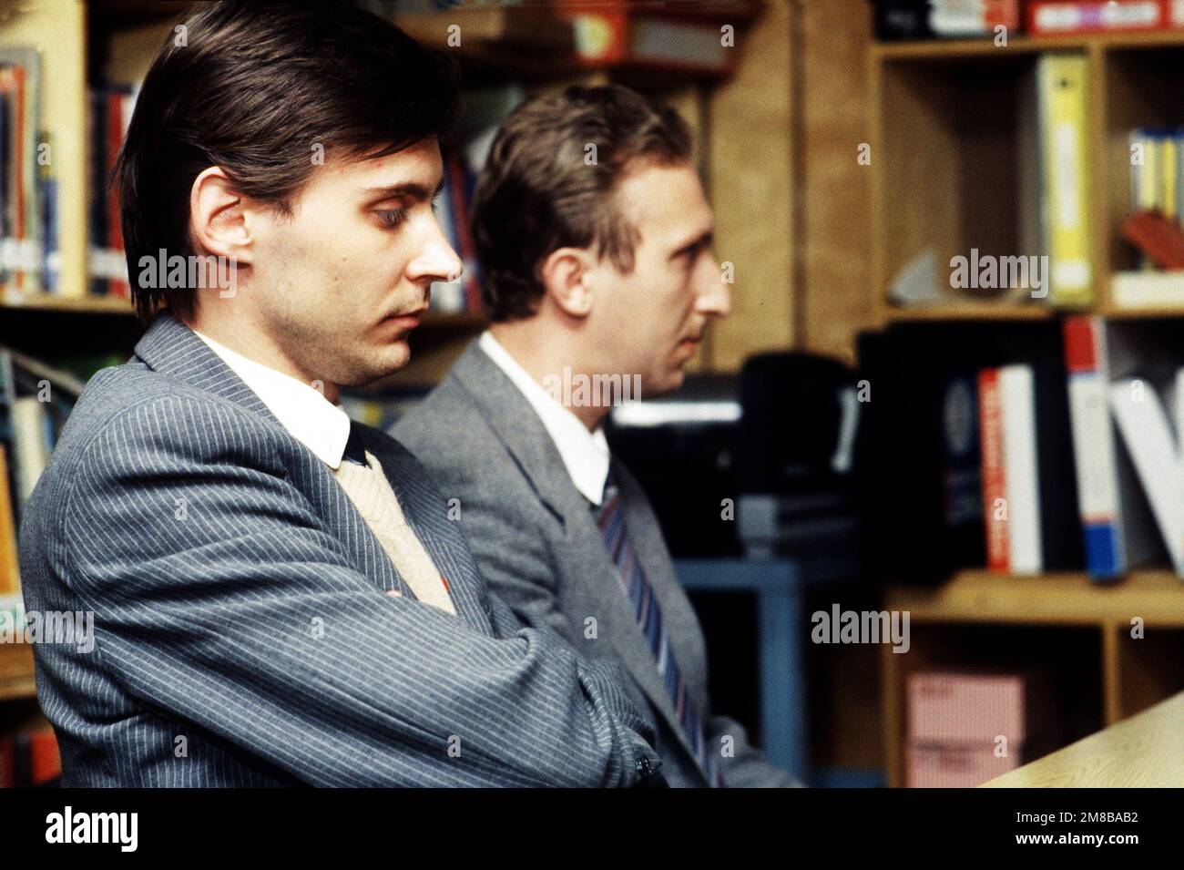 Anatoly Kachenko and Alexander Kendr, Soviet defectors, meet to discuss ...