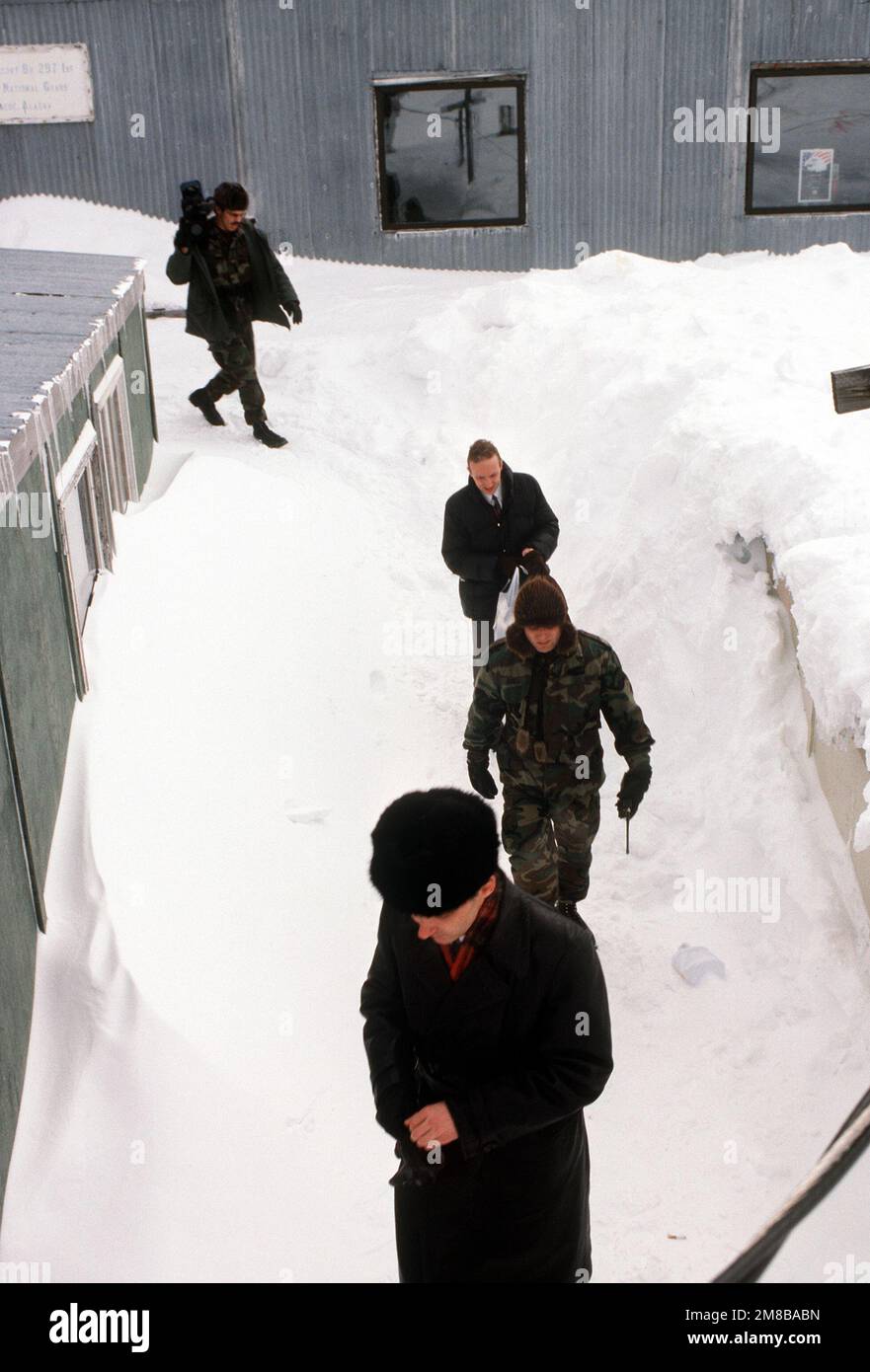 Soviet defectors Anatoly Kachenko and Alexander Kendr depart the Little ...