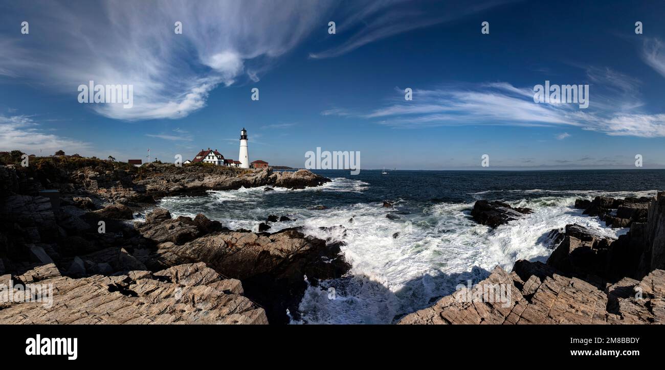 Portland Head Light Lighthouse Cape Elizabeth Maine USA Stock Photo Alamy