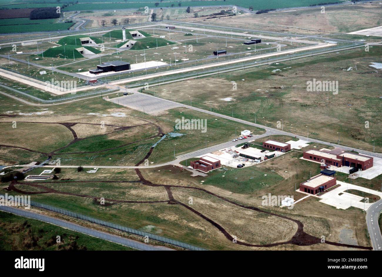 Raf Molesworth Hi Res Stock Photography And Images Alamy   An Aerial View Of A Portion Of The Base Formerly The Base For The Ground Launched Cruise Missiles Of A Tactical Missile Wing Molesworth Is Now Used As A Hardened Command Center By The 3rd Air Force Base Raf Molesworth Country England Great Britain Eng 2M8BBH3 