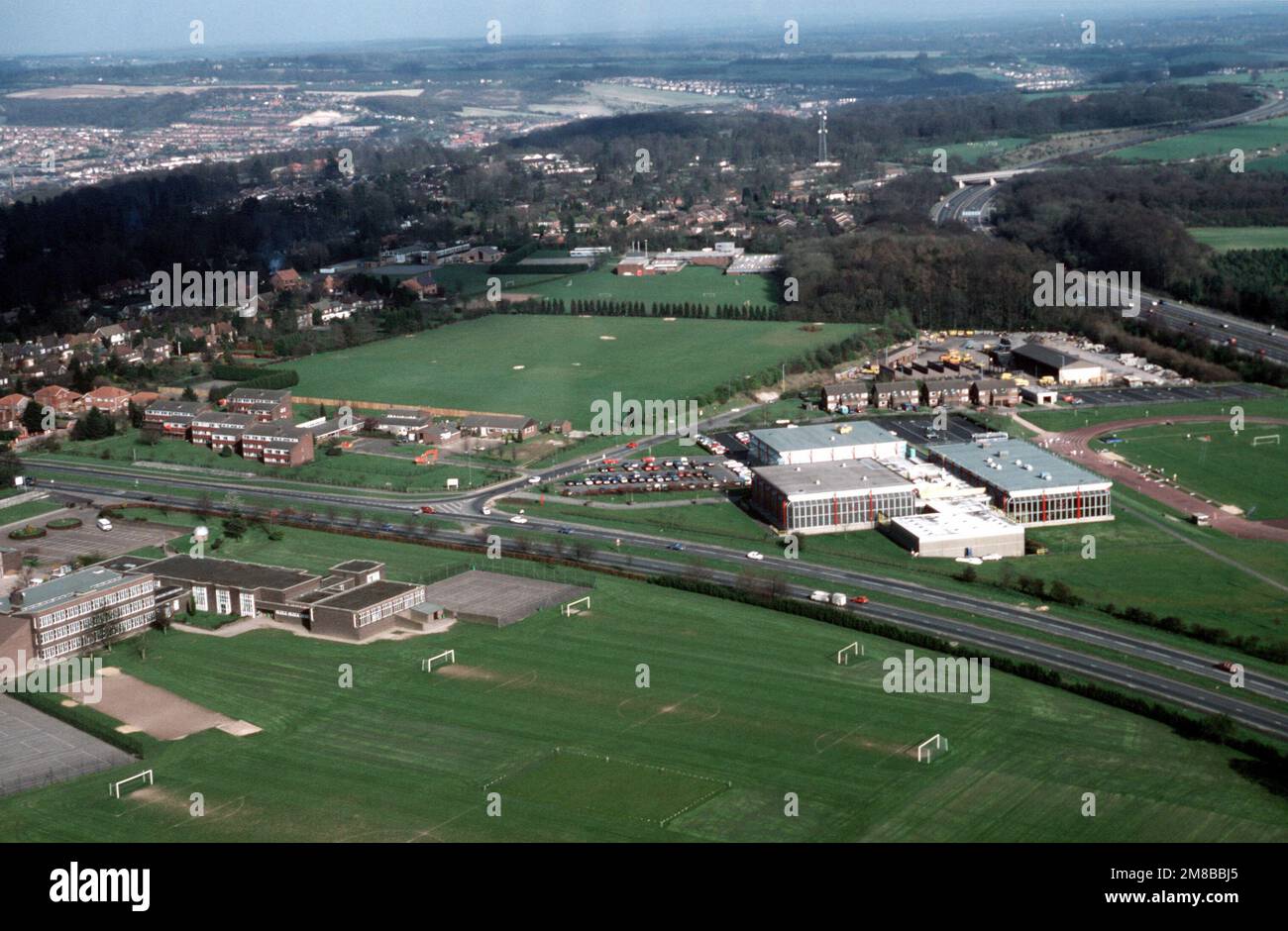 An aerial view of the station and surrounding area. High is the