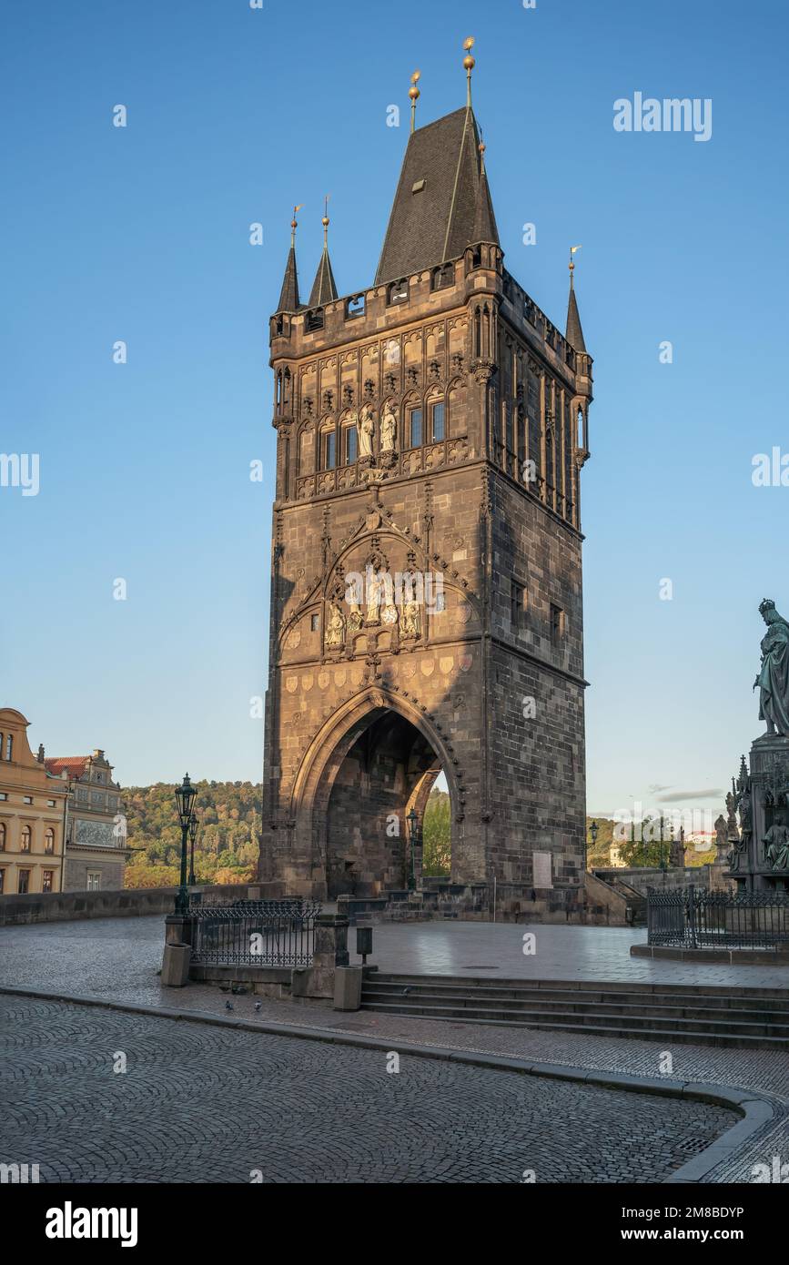 Old Town Bridge Tower at Charles Bridge - Prague, Czech Republic Stock Photo