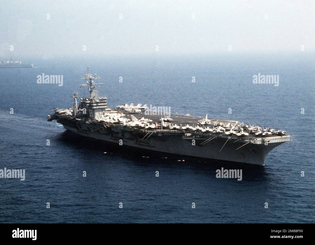 A starboard bow view of the nuclearpowered aircraft carrier USS DWIGHT