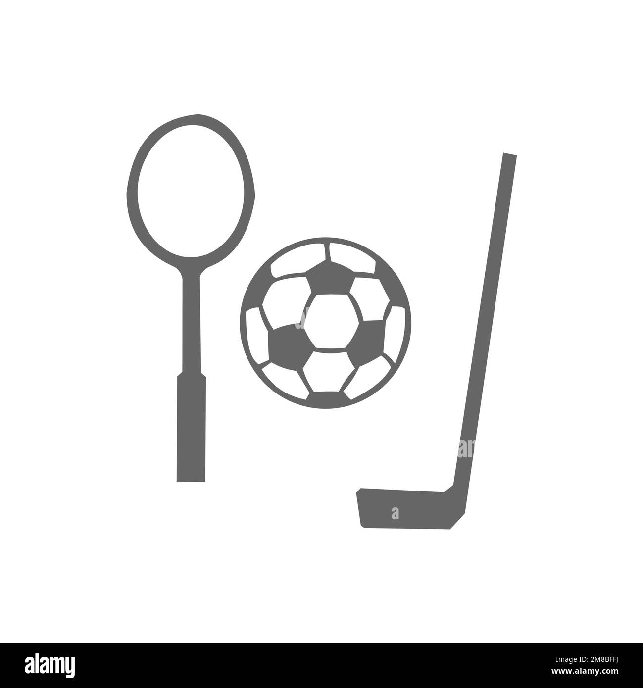 Racket and football and golf club icons, graphics resource templates ...