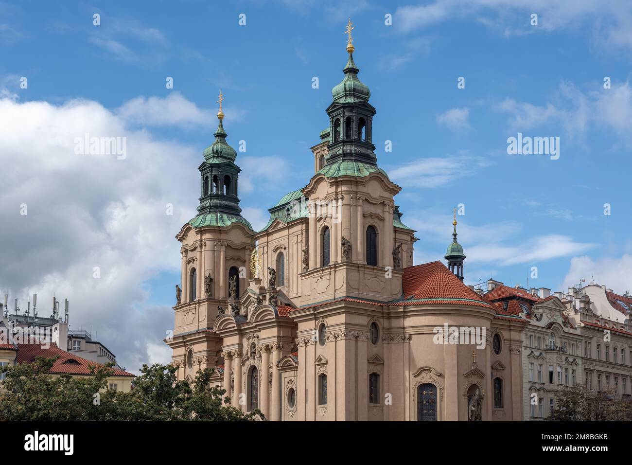 St. Nicholas Church at Old Town Square in Stare Mesto - Prague, Czech Republic Stock Photo