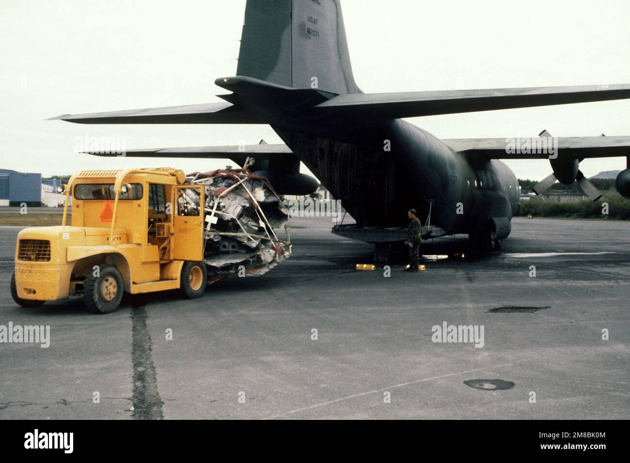 Debris from an F15 Eagle aircraft that crashed in November 1988 on
