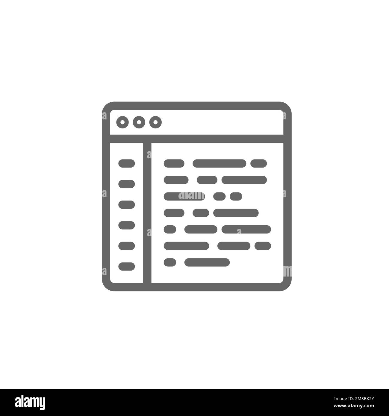 Code window line icon. Graphic resource template, vector illustration ...