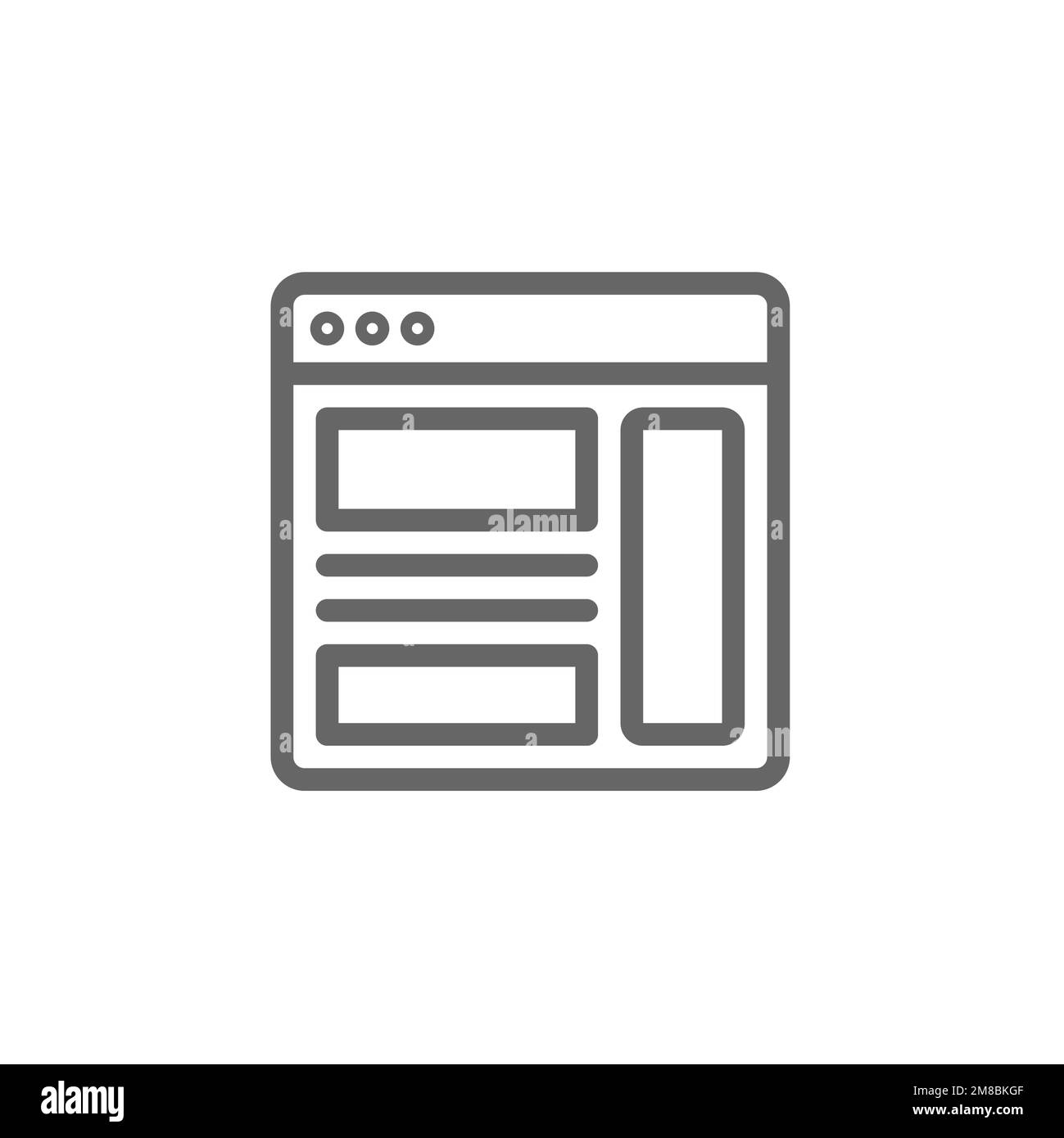 Content window line icon. Graphic resource template, vector ...