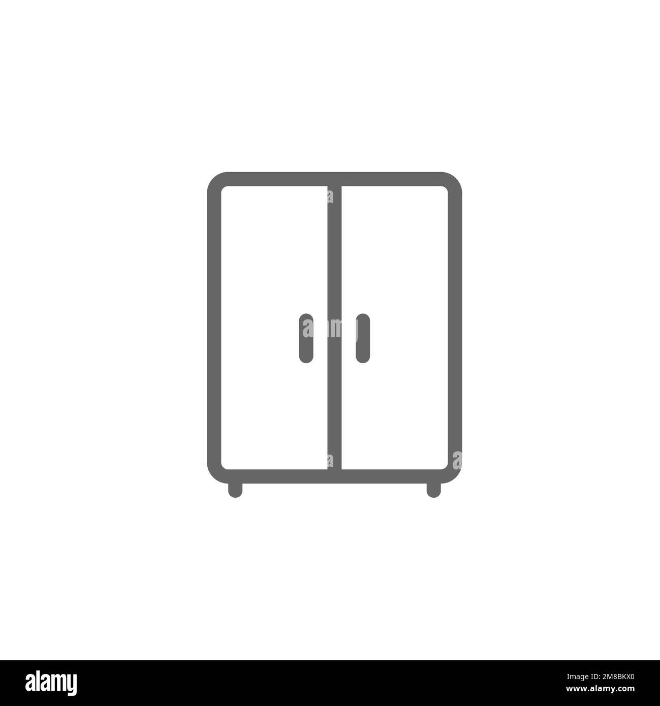 Wardrobe line icon. Graphic resource template, vector illustration ...