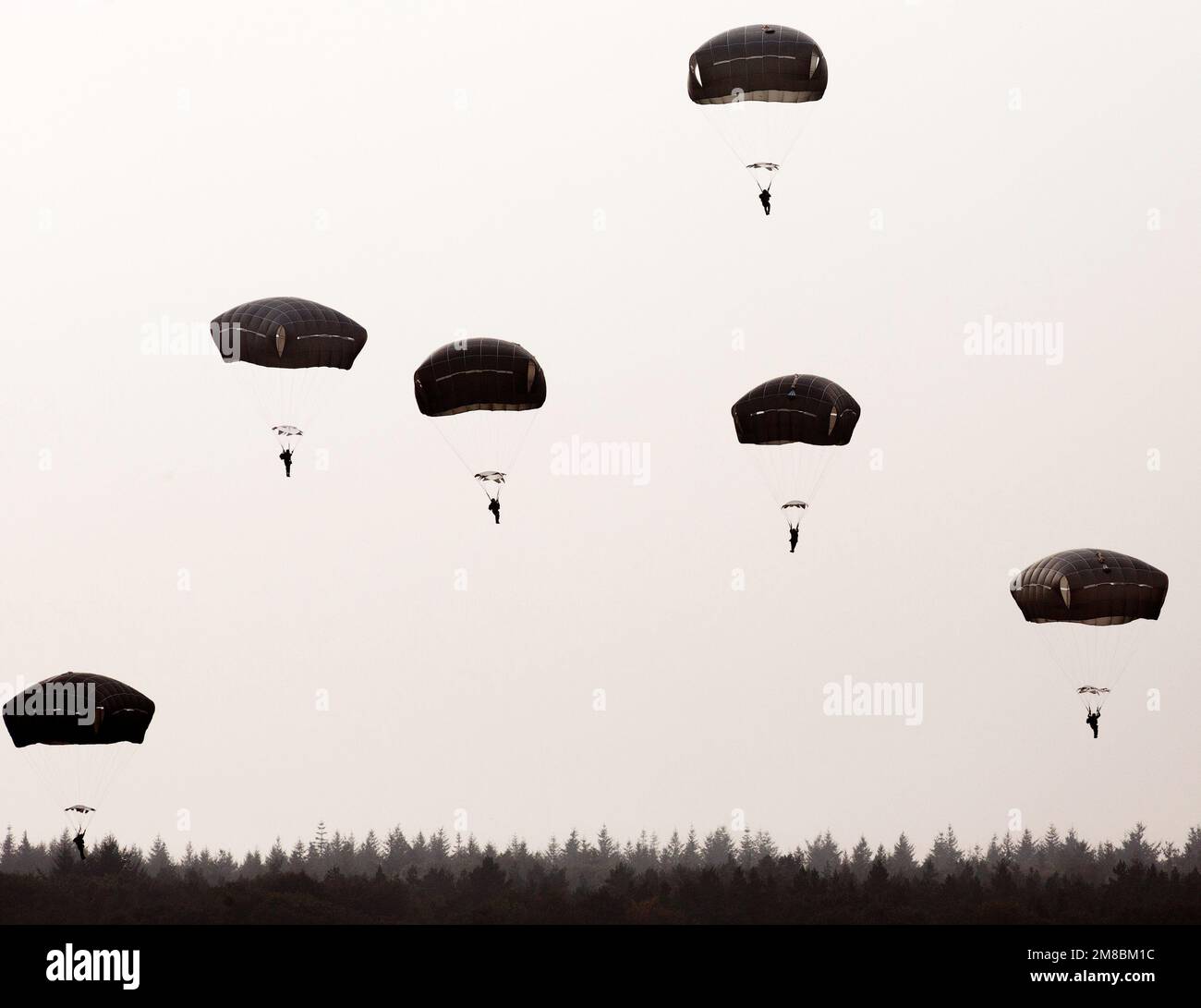 Dropping of paratroopers from a Dakota plane during the commemoration of Operation Market Garden in Renkum Holland. 2019 vvbvanbree photography Stock Photo