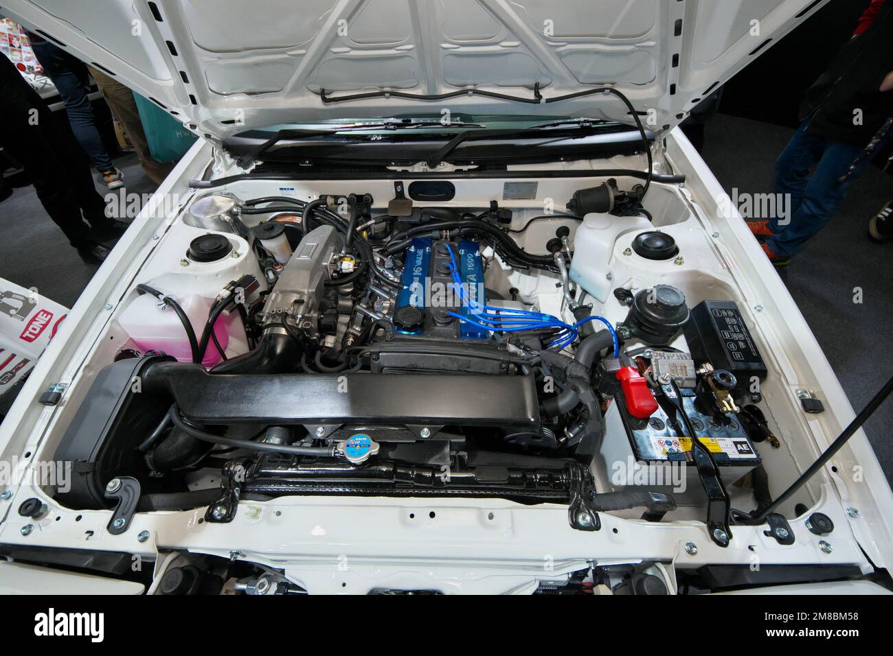 Chiba, Japan. 13th Jan, 2023. TOYOTA's Hydrogen engine vehicle 'AE86 Trueno H2 concept' displayed during the 'Tokyo Auto Salon 2023' at Makuhari messe in Chiba-Prefecture, Japan on Friday, January 13, 2023. Photo by Keizo Mori/UPI Credit: UPI/Alamy Live News Stock Photo