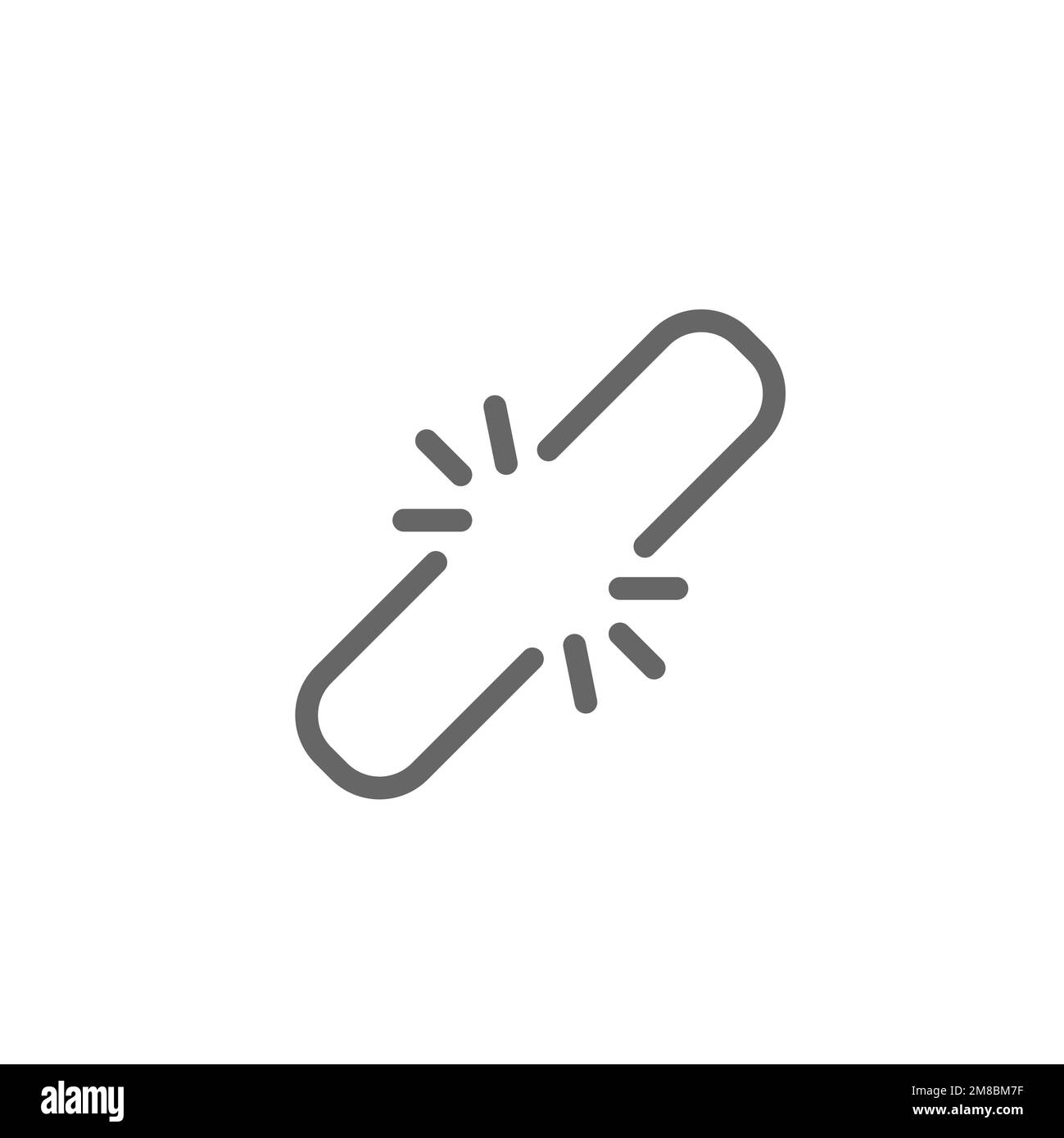 Link line break icon, graphic resource template, vector illustration
