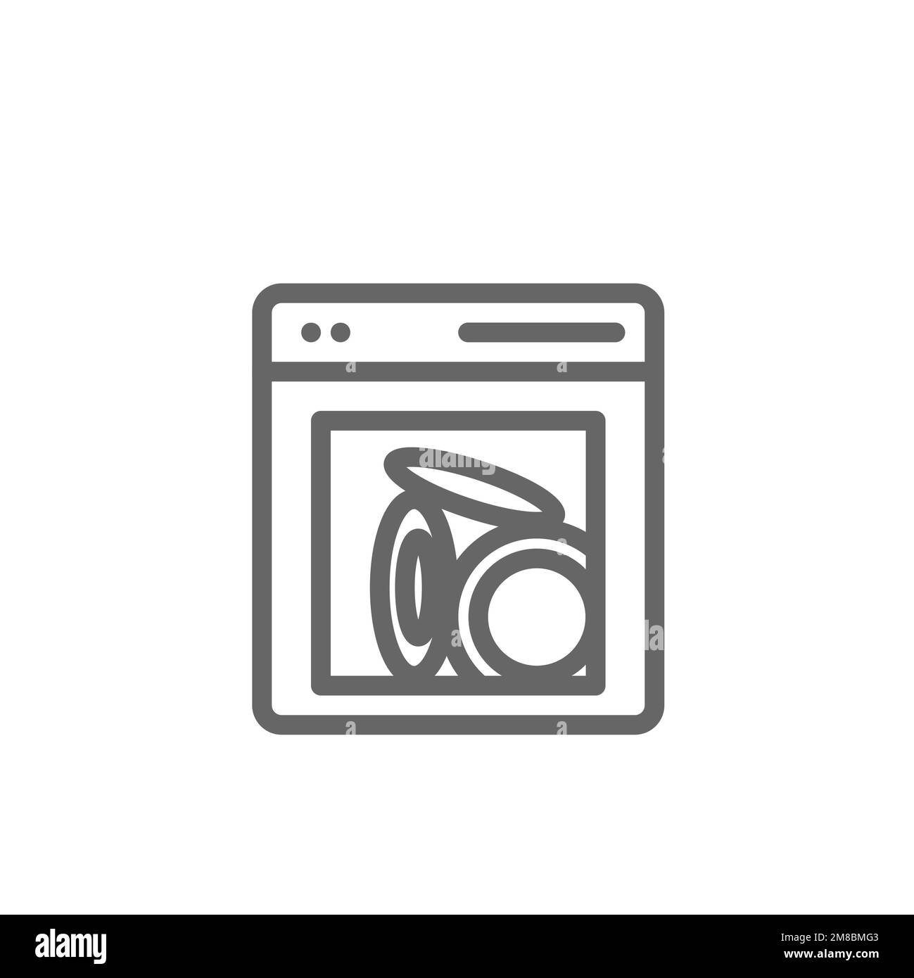 Dishwasher line icon. Graphic resource template, vector illustration