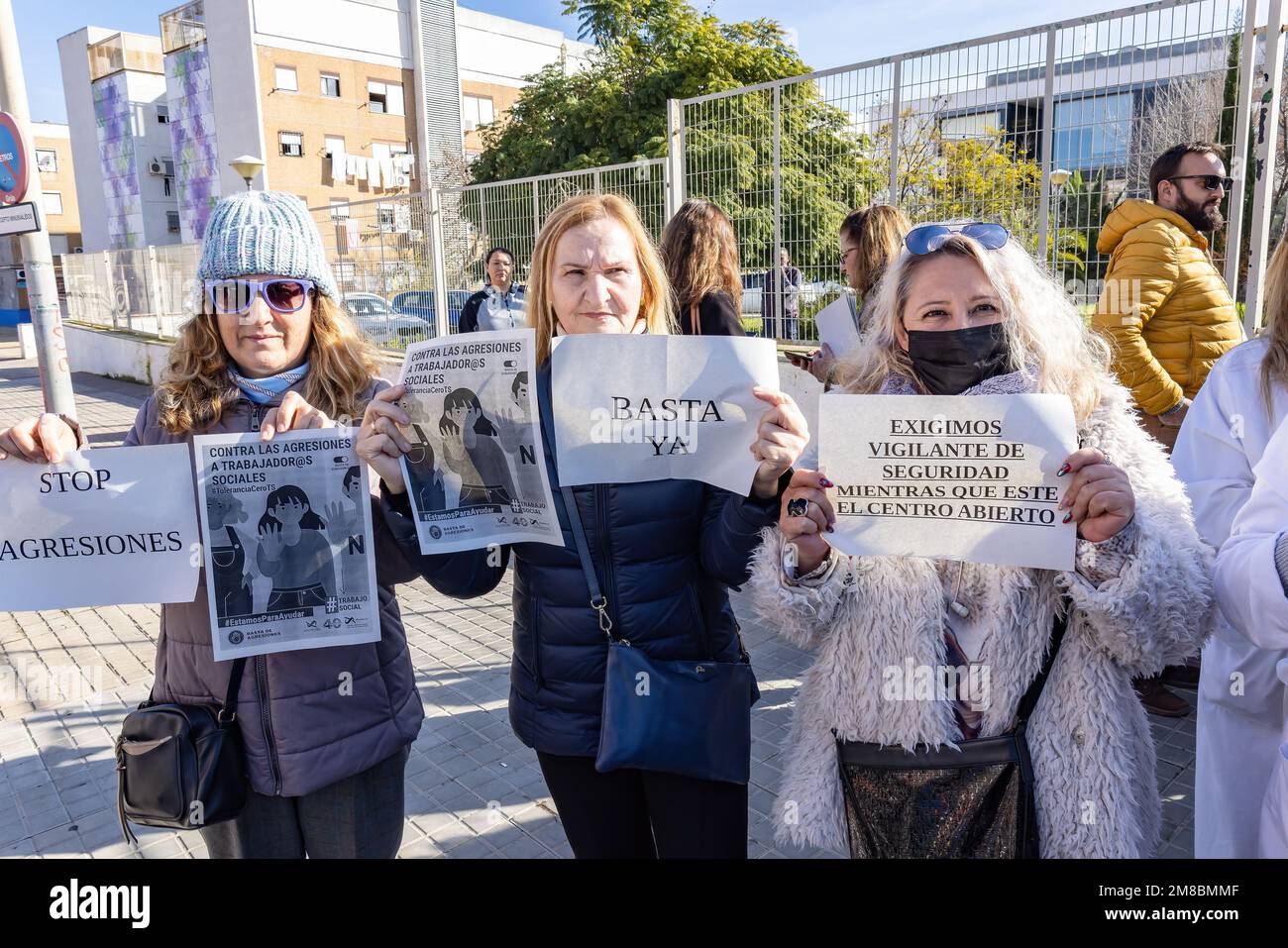 Huelva, Spain January 13, 2023 Protest concentration of health