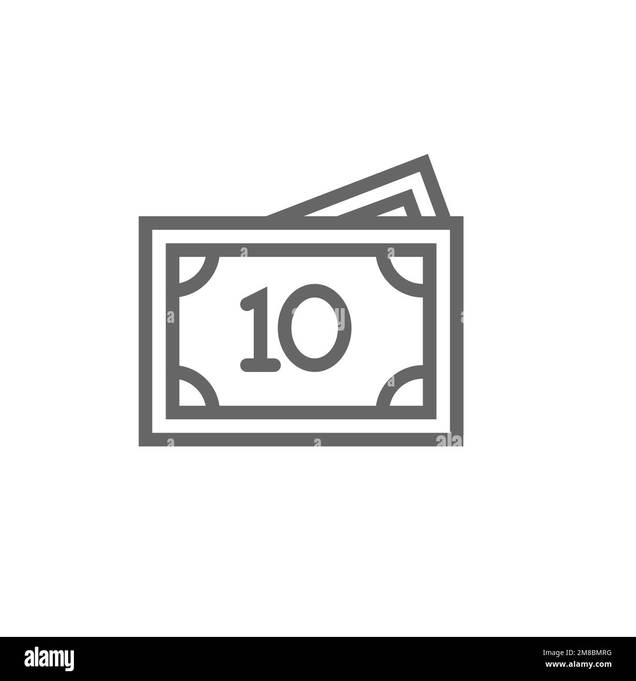 $10 line icon. Graphic resource template, vector illustration Stock ...