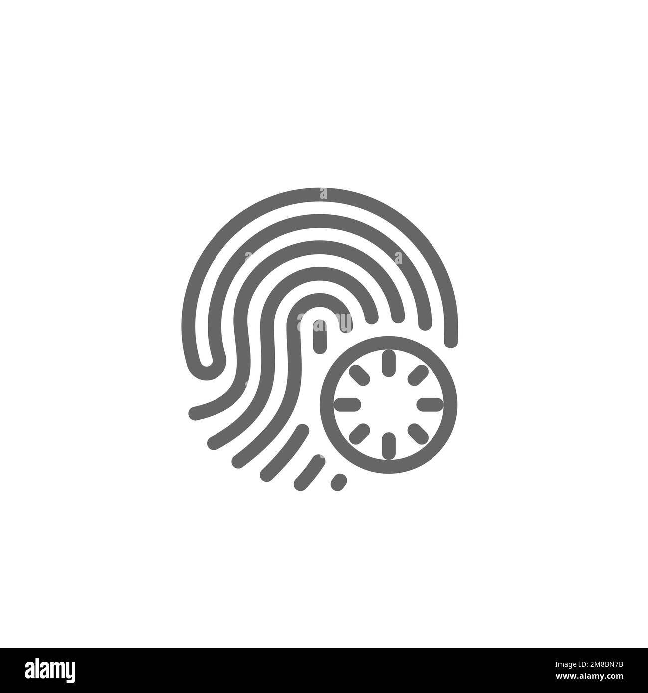 Fingerprint unlock line icon. Graphic resource template, vector illustration. Stock Vector
