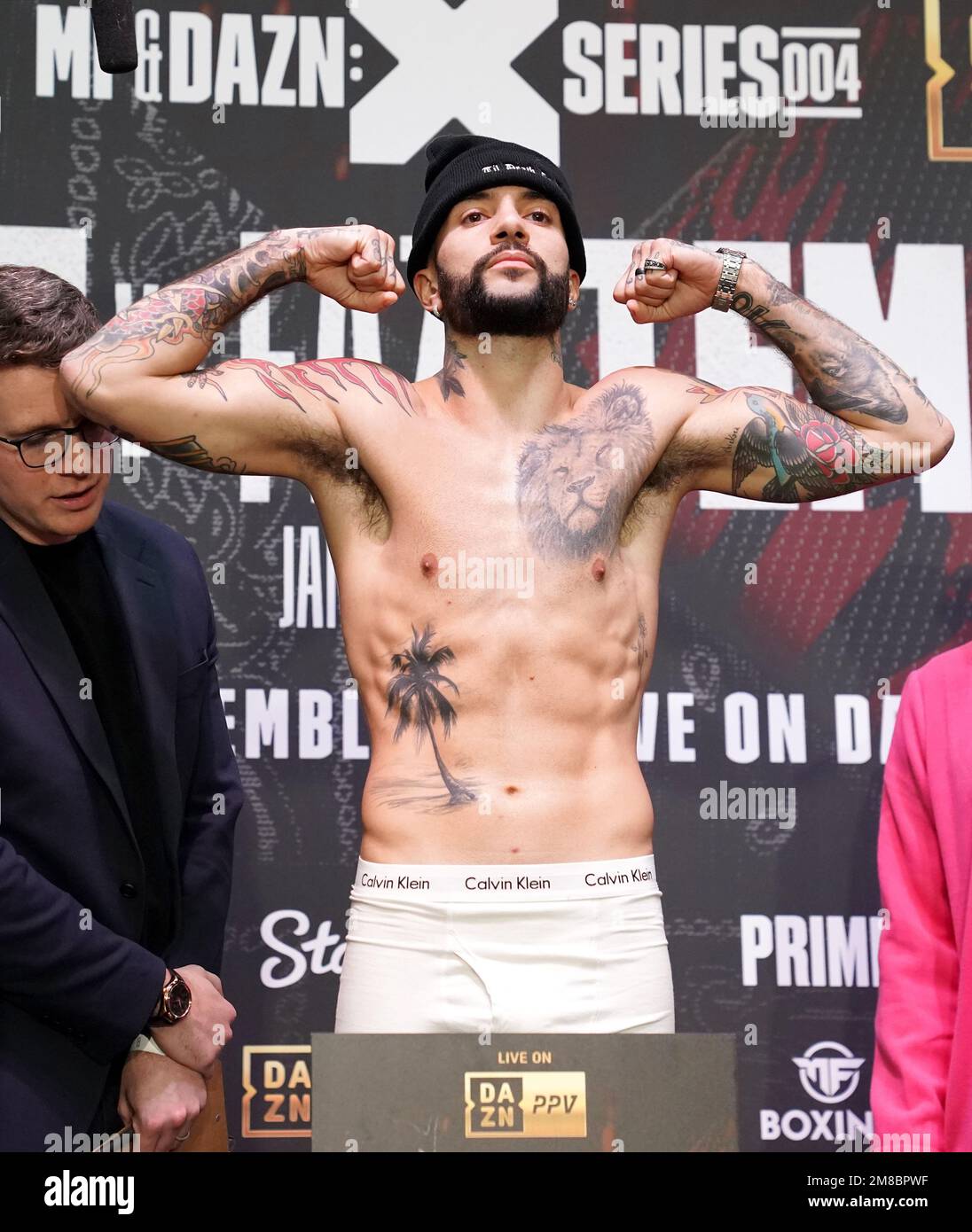 FaZe Temperrr during the weighin at BOXPARK Wembley, London. Picture