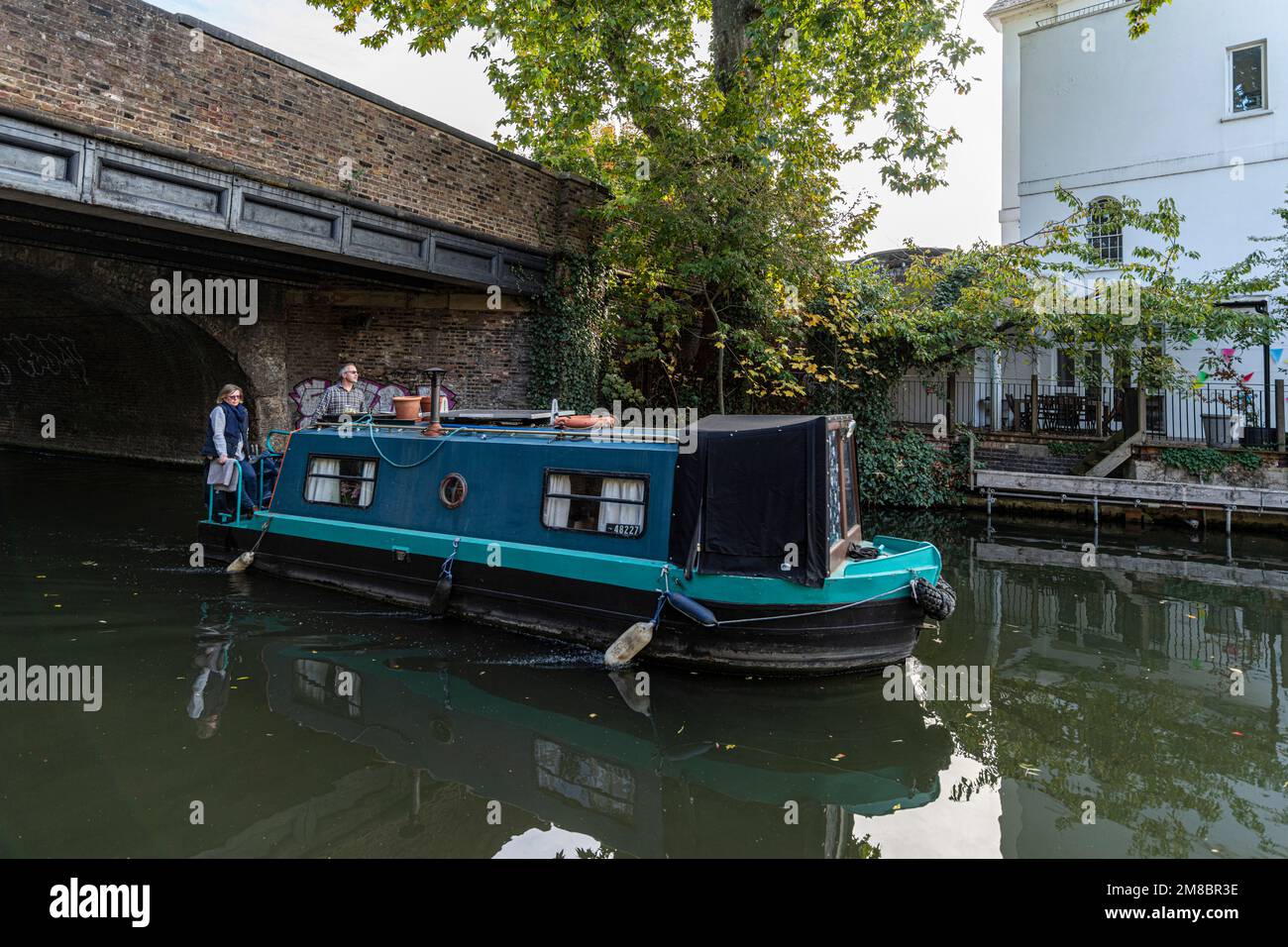 Barge on the Regent's Canal, Camden Stock Photo