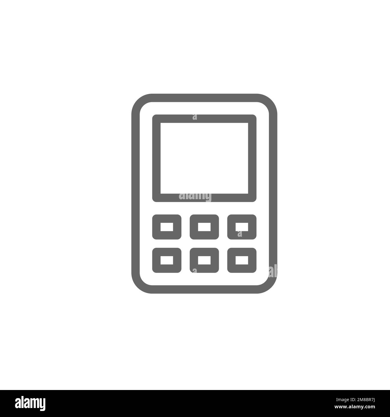 Keyboard phone computer line icon. Graphic resource template, vector ...