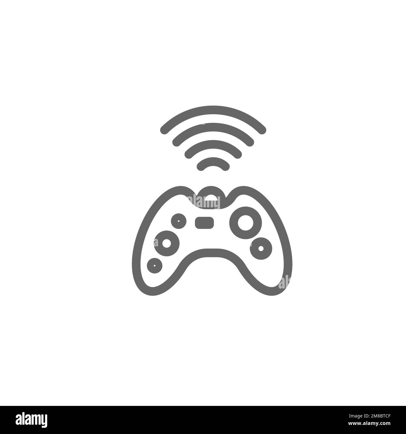 Wireless game handle line icon, graphics resource template, vector