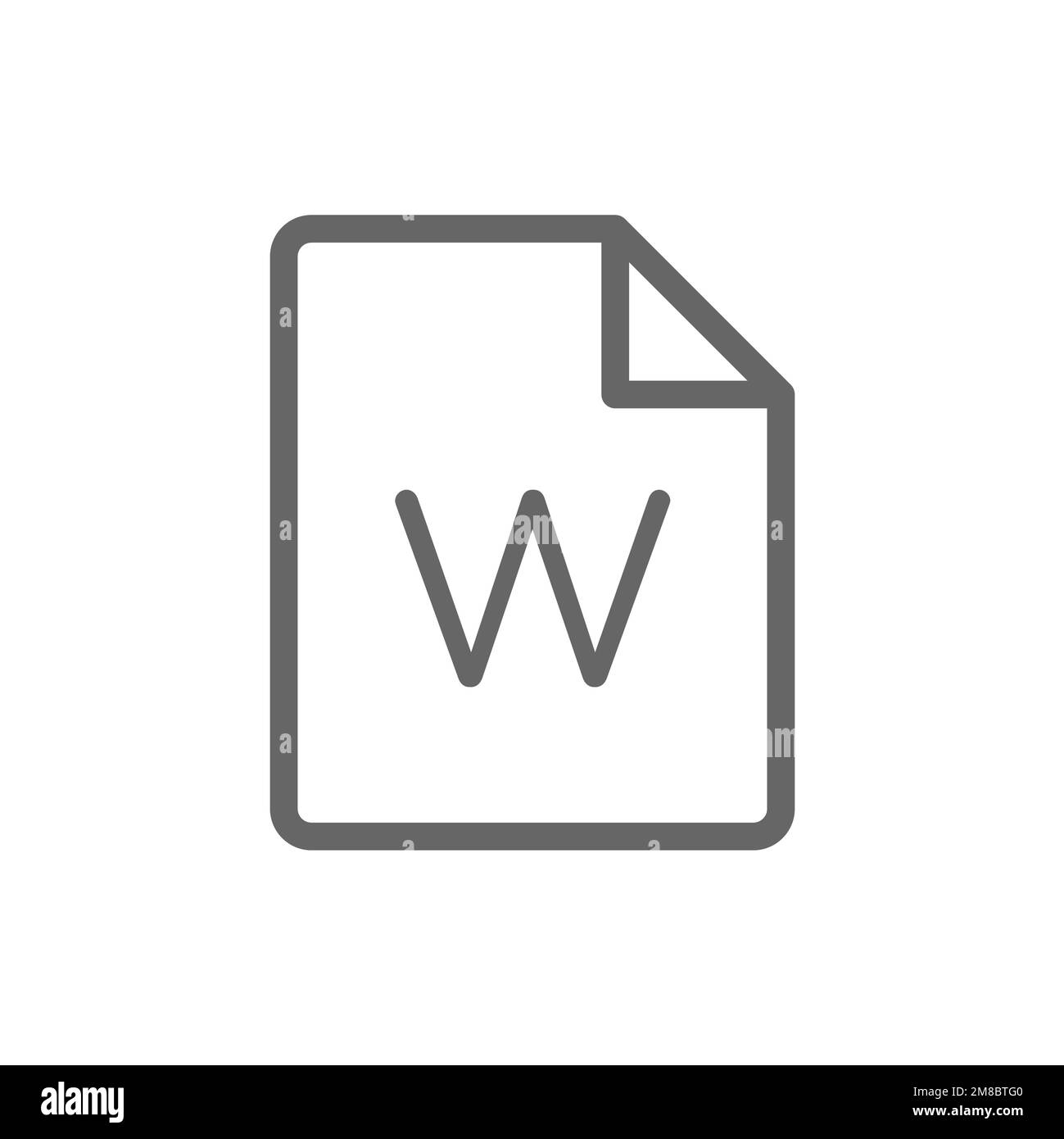 Word file line icon, graphic resource template, vector illustration ...