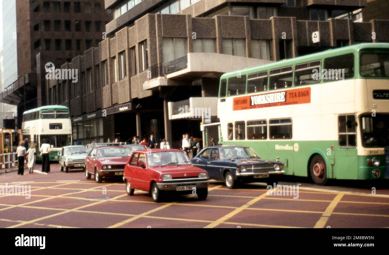 Traffic In Leeds City Centre, Cars And Buses, Early 1980s Photo by Tony