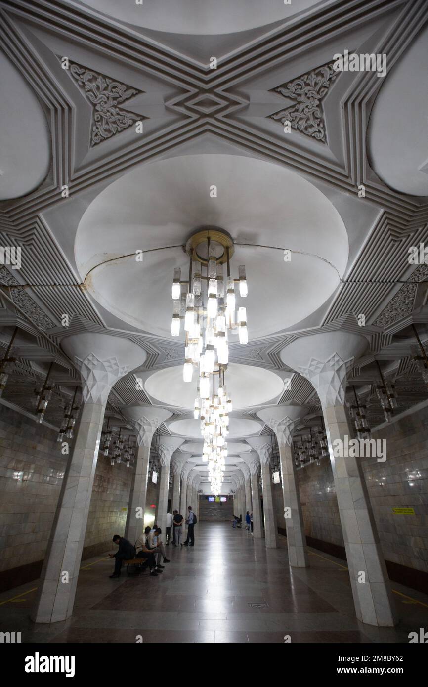 Mustakillik Station, Tashkent Metro, Tashkent, Uzbekistan Stock Photo